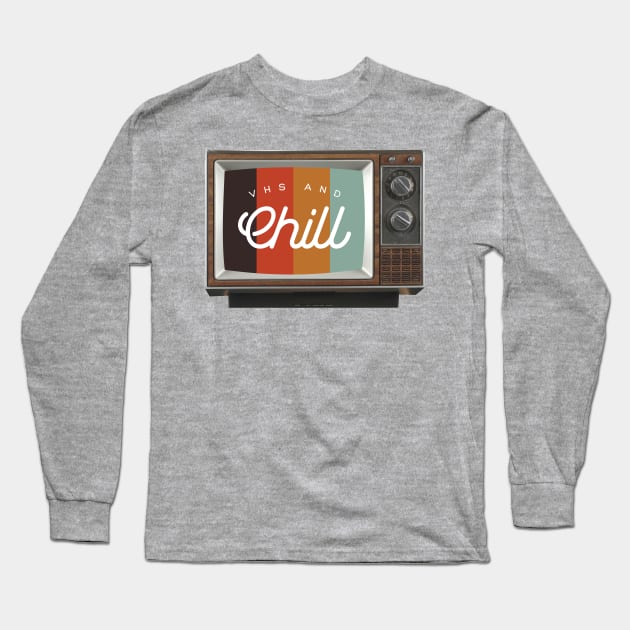 VHS & Chill Long Sleeve T-Shirt by ZekeTuckerDesign